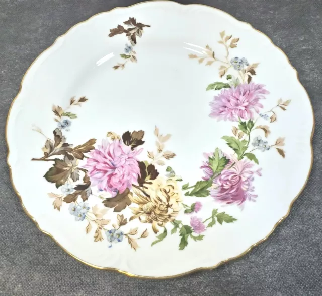 Vintage Halsey Autumn Dawn 562 Mums Fine China Dinner Plate 10” Gold Rim