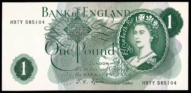 Bank of England * £1 * Fforde * P374e / B301  * Prefix H97Y  * GEF