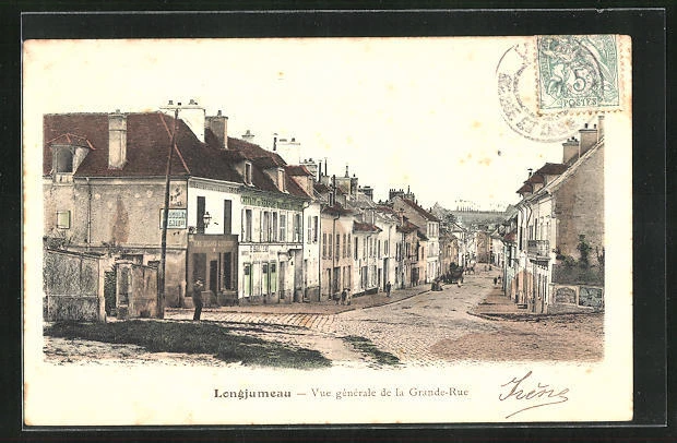 CPA Longjumeau, Vue générale de la Grand Rue