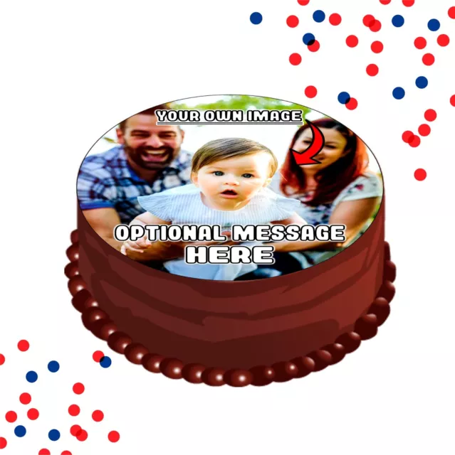 Your Own Edible Precut Photo Custom 8 Inch Icing Cake Topper Personalised Image