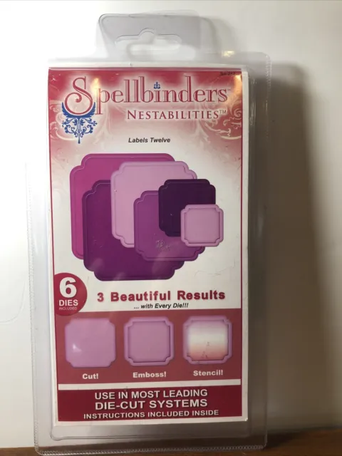 Spellbinders Nestabilities: Labels #12 Cut and Emboss Six Dies Cut Emboss Stencl