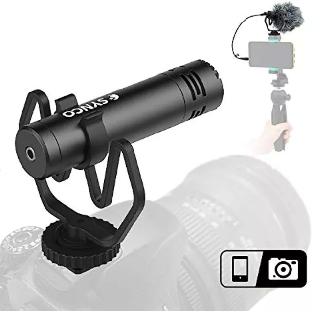 SYNCO Mic-M1 Camera External Shotgun Microphone with Shock Mount for DSLR Camera