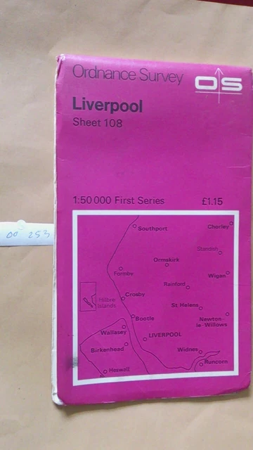 1974 ORDNANCE SURVEY Map Liverpool Sheet 108Vintage Orienteering Hiking ...