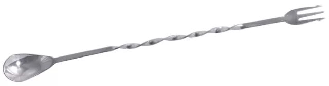 Barlöffel mit Gabel, japanischer Typ, aus Edelstahl, 24,5 cm Länge
