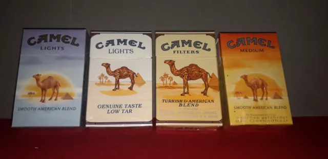 Lot de 4 paquets anciens de cigarettes vide - Camel -  Tous différents