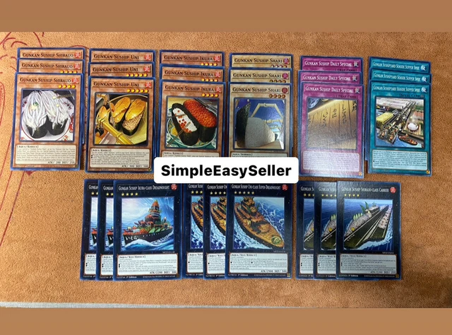 Yugioh Zombie Deck Yu-Gi-Oh! Gunkan Suship Deck Core  Complete 33 Card Set  (Shari, Ikura, Uni, Shirauo) Suship Archetype Cards