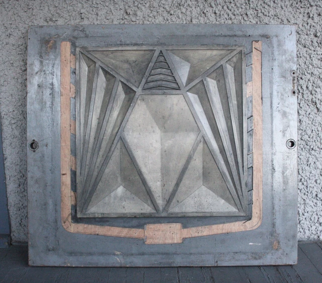 Vintage Art Deco Style Architectural Wall Panel. Carved Resin On Wood Board RARE