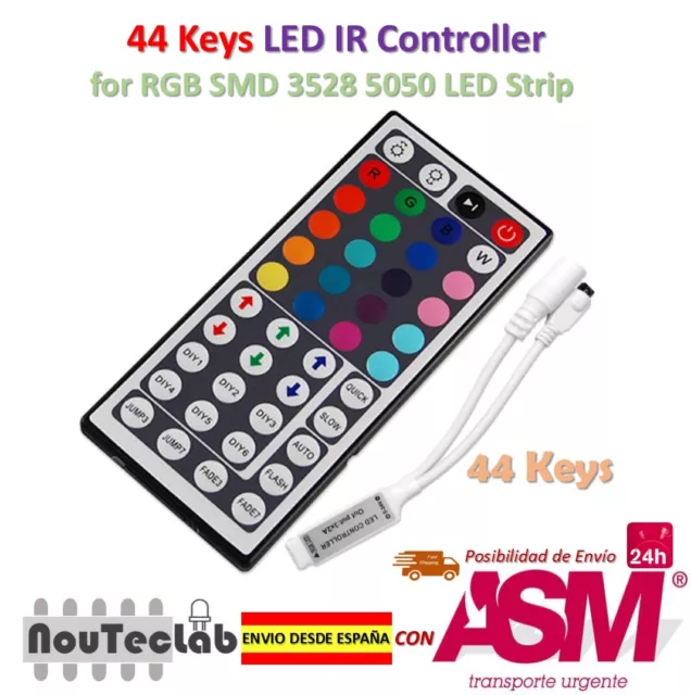 44 Keys LED IR RGB Mini Remote Controller for SMD 3528 5050 LED Strip DC 12V 6A