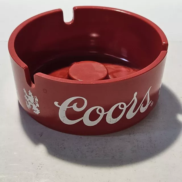 Coors Beer Ash Tray Red Plastic 3 3/4" Diameter