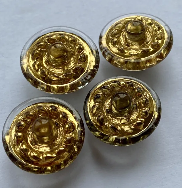 VINTAGE ART GLASS BUTTONS BIMINI STYLE SET of 4