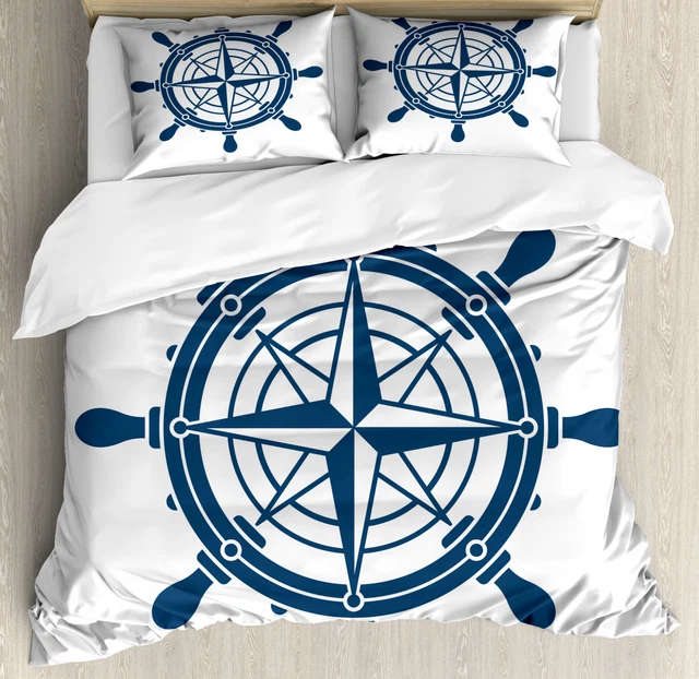 TATOUAGE NAUTIQUE VINTAGE Housse de Couette Art Roue de direction EUR
