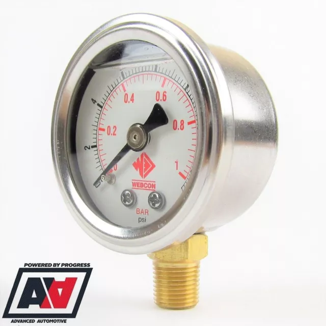 Weber Low Pressure Fuel Gauge Filter King Low Pressure Regulator 0-15psi ADV