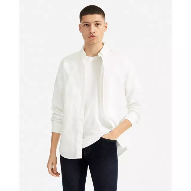 Everlane Mens The Slim Fit Japanese Oxford Uniform Button Down Shirt White XS