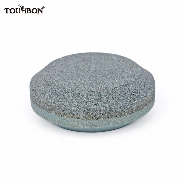 TOURBON Round Sharpening Stone for Outdoor Camping Carrier Axe/Knife Blade Edge