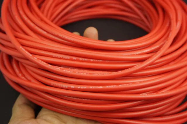 10Ft. 40KV DC 22AWG High Voltage Red Wire Cable Rubber - Telsa Laser Neon