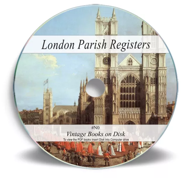 London Parish Registers - 190 Books on DVD - History Genealogy Family Records N0