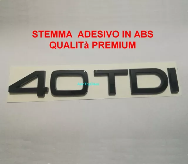 Stemma Scritta Fregio Baule Posteriore Per Audi 40 Tdi Nera A1 A3 A4 A5 Q3 Q5