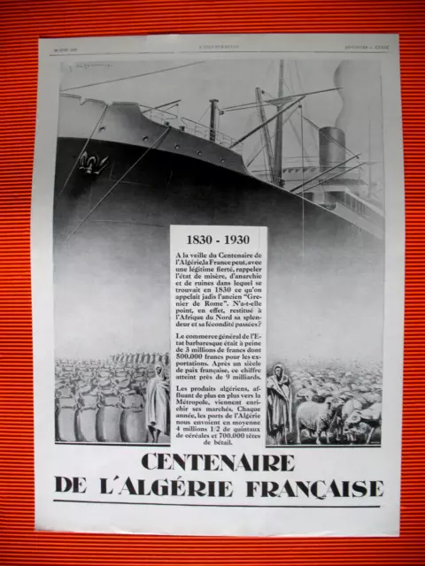 Publicite De Presse Centenaire Algerie Francaise Exportations Ad 1930