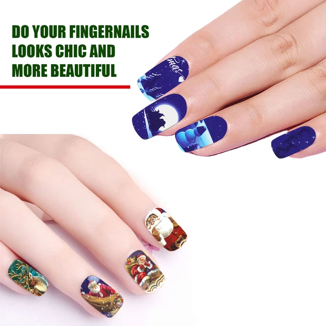 12 un. Calcomanía de uñas lúdica fácil de usar Navidad copos de nieve transferencia de manicura