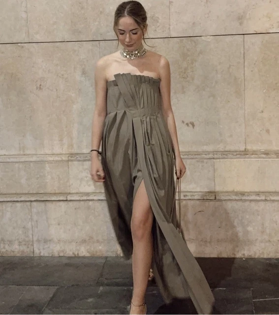 ZARA NEW WOMAN Midi Pleated Wrinkled Dress Zw Coll. Light Khaki 2488/331/506 M 50.00 - PicClick UK ZARA NEW WOMAN Midi Pleated Wrinkled Dress Zw Coll. Light Khaki 2488/331/506 M 50.00 - PicClick UK