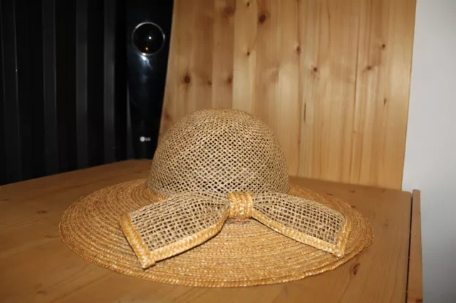 chapeau de paille large bord arc taille moyenne été cottagecore page cotiere