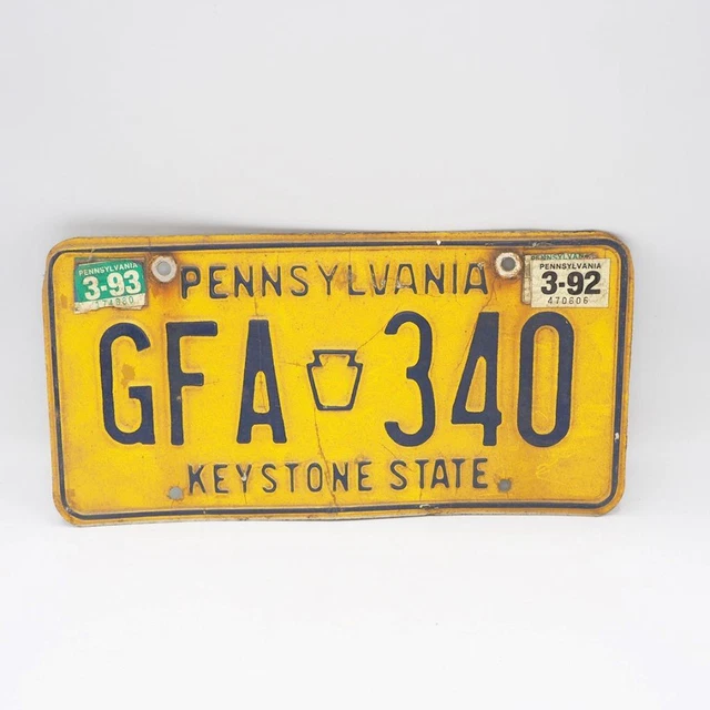 PENNSYLVANIA CAR TRUCK Vehicle License Plate Expired 1993 11.78