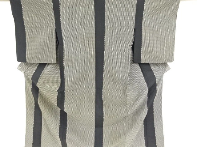 00928# Japanese Kimono / Antique Hitoe Kimono / Woven Checkered