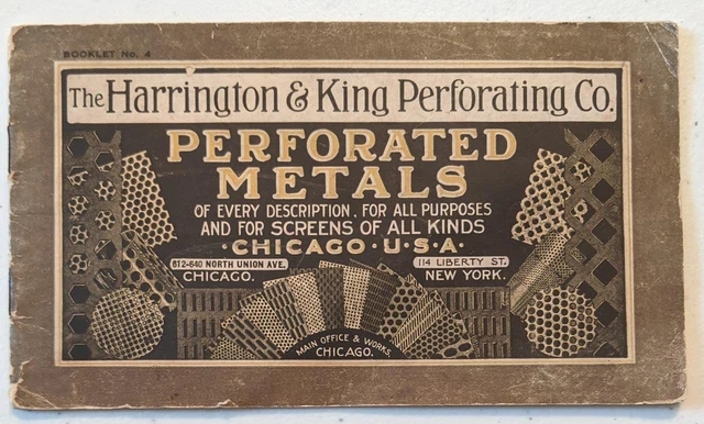 Vintage Catalog Harrington & King Perforating Perforated Metals Chicago New York