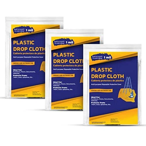 Painters Clear Plastic Drop Cloth 9 X 12 Feet Paint Tarp Waterproof Dustproof...