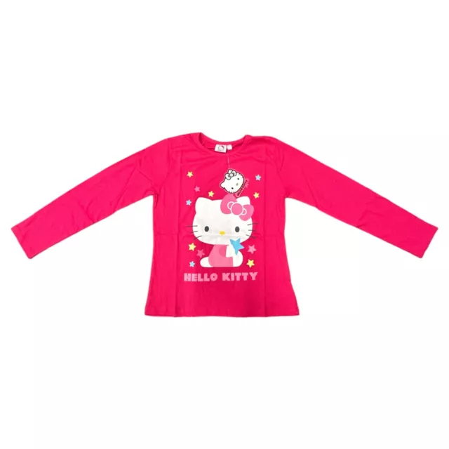 Mädchen Shirt Longsleeve Langarmshirt HELLO KITTY pink NEU Größe 140/146