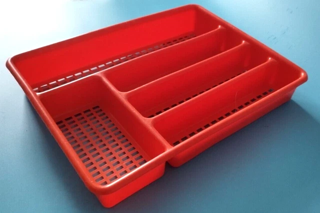 Relaxdays Lot De 2 Bacs à Couverts 5 Compartiments - Range-Couverts Plastique Noir 4x24,5x32,5 Cm