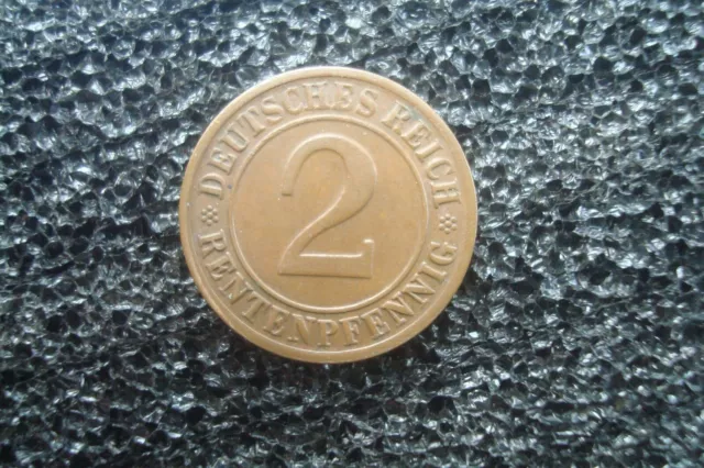 Germany 2 Reichspfennig 1924-D Extremely Fine Bronze Coin - Weimar Republic