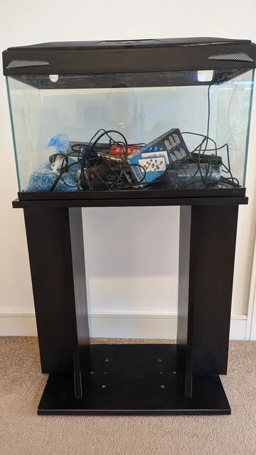 3 fish tanks with filters and heaters, and external canister filter