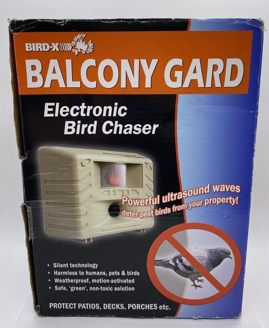BIRDX BALCONY GARD Electronic Bird Chaser Repeller Ultrasonic Gray 17
