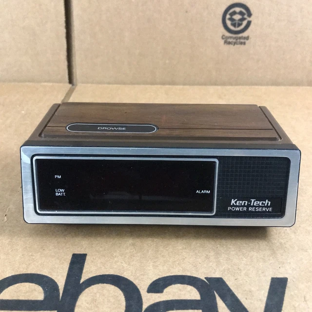 VINTAGE KENTECH T2077 Digital Alarm Clock 80’s Color Black 25.24
