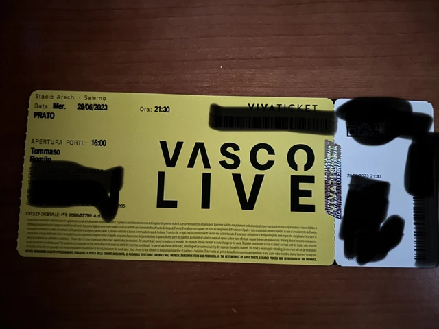 2 biglietti Prato Vasco Rossi 28/06/2023 Salerno Stadio Arechi