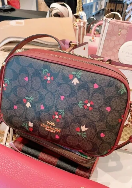 NWT Coach Mini Pepper Crossbody With Heart Petal Print c7599