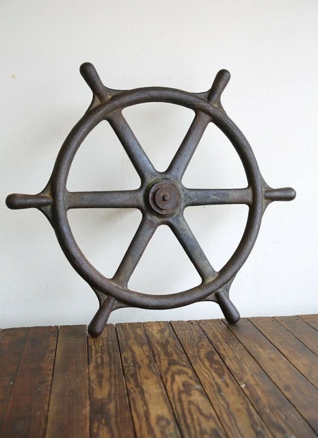 Antique Cast Iron Machine Ship Wheel Nautical steering Wheel Industrial Lathe