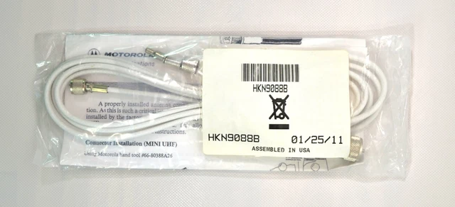 HKN9088B NEW OEM MOTOROLA ANTENNA ADAPTER CABLE M MINI UHF, M PL-259, 7ft CABLE