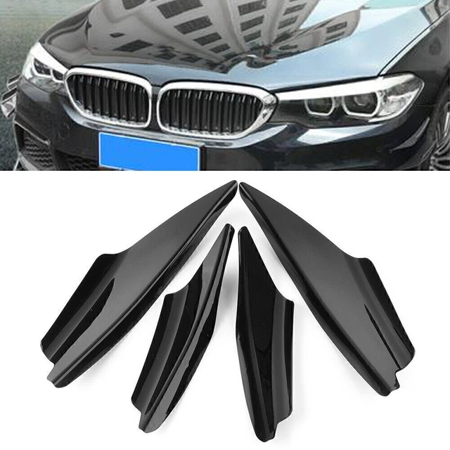 Universal Front Bumper Decor Fin Splitter Spoiler Canard Valence Glossy New