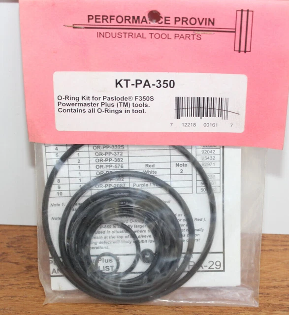 Paslode O ring Kit for Tool F350S Powermaster Plus KTPA350 KT-PA-350