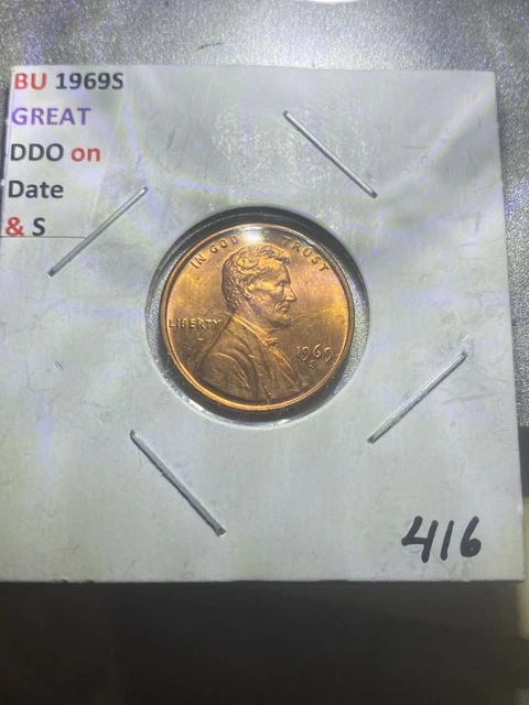 1969-S Lincoln RED Cent With Errors, these coins are in a BU condition #416