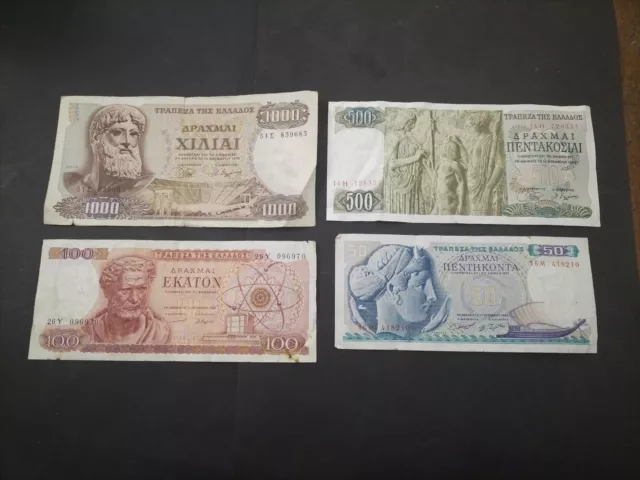 Greece 4 different banknotes 1964-1970