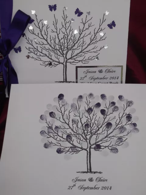 Wedding FINGERPRINT Tree WITH MATCHING PERSONALISED WEDDING GUEST BOOK