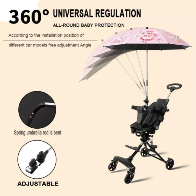 Canopy Cover Folding Umbrella Baby Parasol Pram Umbrella Sun Shade Canopy