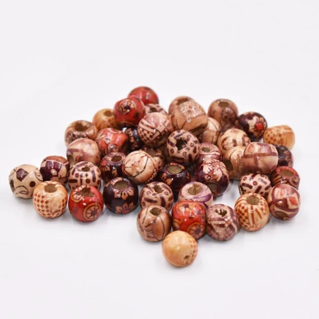 100 pi��ces assorties de perles en bois pour bijoux artisanat et accessoires cap