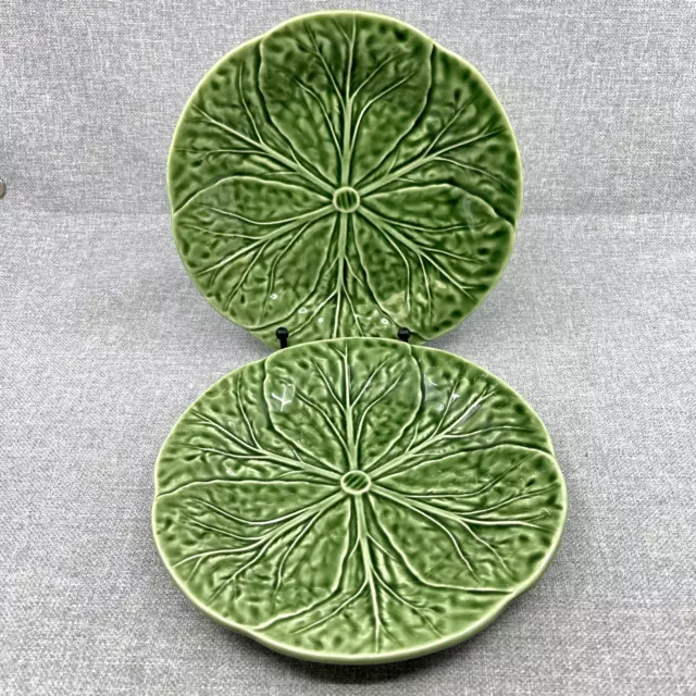 san raphael by bordallo pinheiro luncheon cabbage plates 8" made in portugal (2)