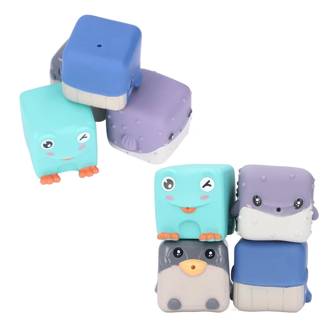 Soft PVC Building Blocks Home Travel Bath Toys Cartoon Animals Sensory