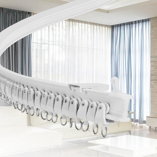 Binario Soffitto Flessibile Pieghevole Binario Di Tendaggio, Binario A Soffitto Tende Pieghevole Accessori per Guide Scorrevoli Curvo Binario Di Tende Da Letto Divisore per Stanze ( Color : Blue , Siz