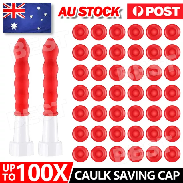 Up 100x Caulk Cap Saving Sealer Saver Open Caulking Tube Glue Nozzle Sealing